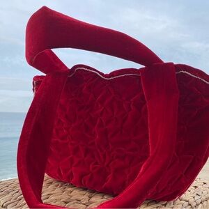 Luxurious Red Velvet Tote Bag